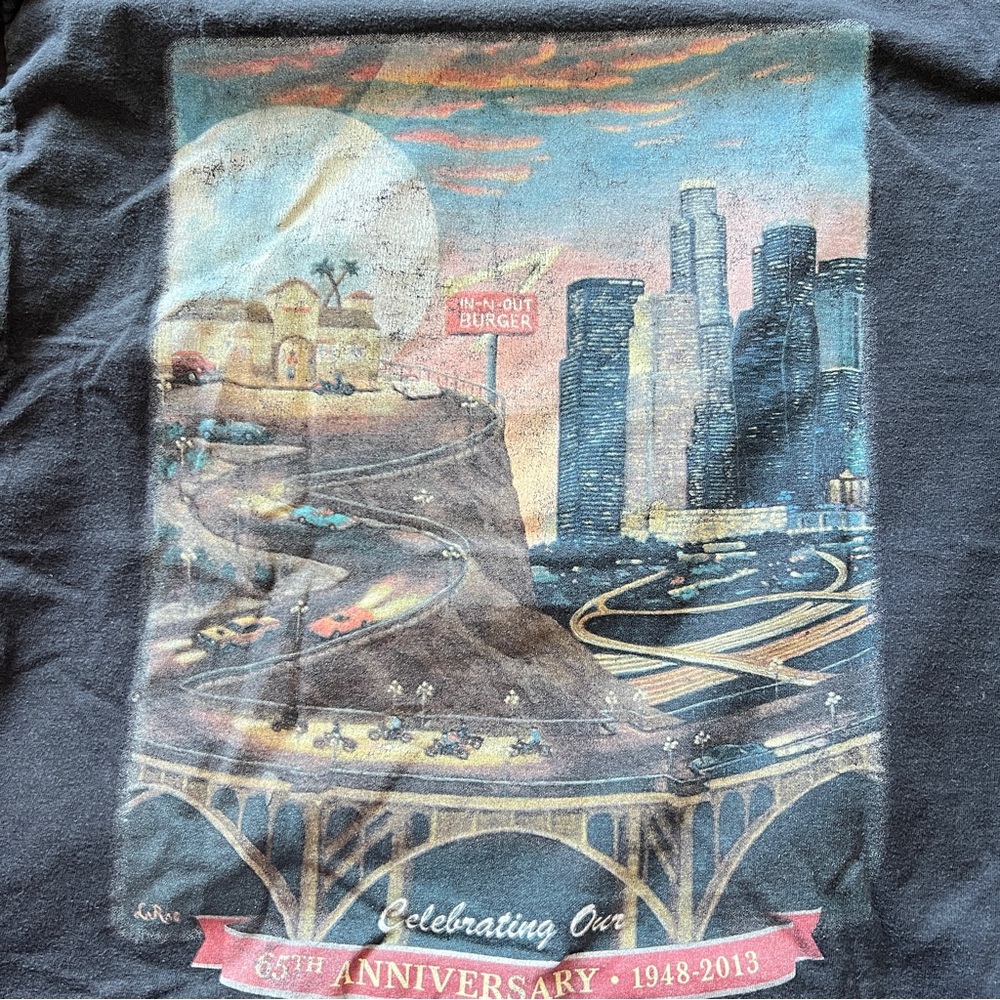 In-N-Out Burger 65th Anniversary California 1948-2013 Beefy Hanes T Shirt Size M - Picture 7 of 9